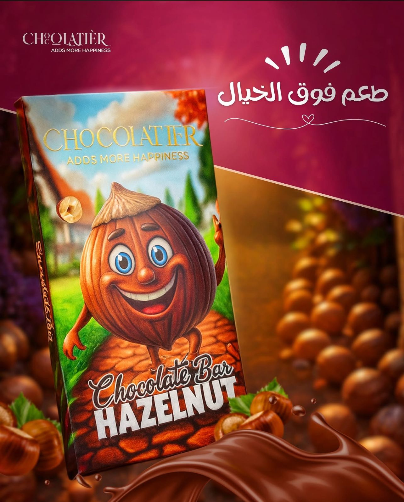 بار شوكلت نوتيلا بالبندق